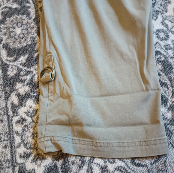 Soft Surroundings 3X Utility Cargo Pants Green Pull On Lyocell Crop Roll Tab - Picture 8 of 15